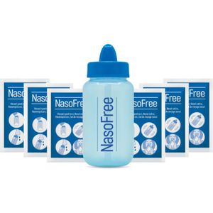 NasoFree Neusdouche Startset met nasaal spoelzout - met 60 sachets nasaal spoelzout