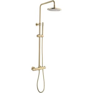 Regendoucheset opbouw sanilux blair thermostatisch douchekop 25 cm goud