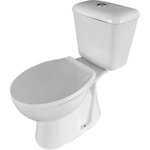 Toiletpot boss & wessing cleaner staand zonder bidet inclusief toiletbril s-trap 4 in 1 wit