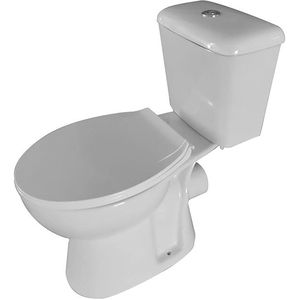Toiletpot boss & wessing cleaner staand zonder bidet inclusief toiletbril p-trap 4 in 1 wit