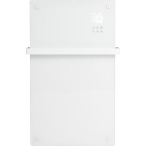 Convector verwarming eurom alutherm verre 1200w voor in de badkamer met wi-fi en glazen behuizing wit