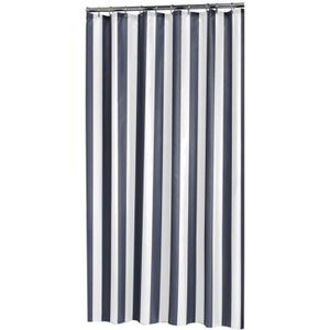 Douchegordijn linje 100% polyester 180x200 blauw