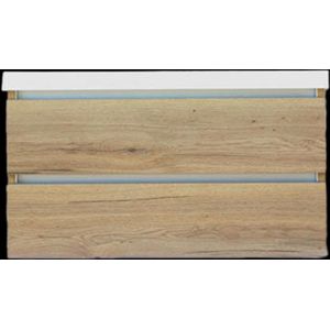 Onderkast sanilux trendline met greeplijst aluminium 120x47x52 cm naturel oak