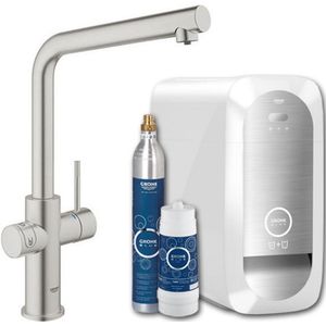 Bruisendwater keukenkraan grohe blue home duo starterkit chilled en sparkling water l uitloop