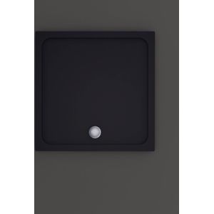 Douchebak bws dana vierkant cast marble 90x90 cm zelfdragend mat zwart
