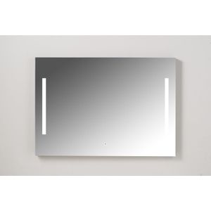 Badkamerspiegel xenz pacengo 120x70 cm industrieel zwart frame met verlichting en spiegelverwarming