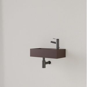 Fontein gliss design nano 36x18x9 cm 1 kraangat rechts choco bruin