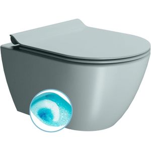 Wand toilet swirlflush sapho pura 36x50 cm mat blauw