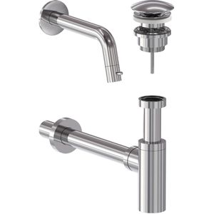 Fonteinkraan combiset may stilo wandmodel fonteinkraan, designplug always open & designsifon chroom