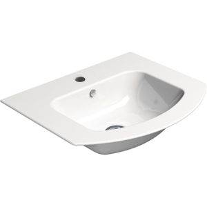 Gebogen keramiek wastafel sapho pura 52x44 cm wit extraglaze