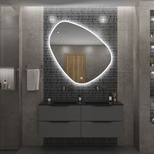 Badkamerspiegel gliss design fury satine 100x100 cm met led-verlichting
