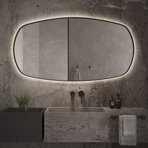 Spiegel martens design lissabon 100x70 cm met indirecte verlichting en spiegelverwarming koper