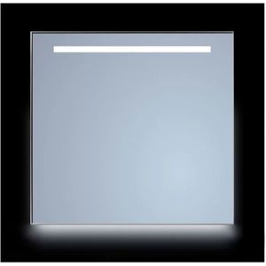Spiegel sanicare q-mirrors 80x70 cm rechthoek met verlichting aluminium