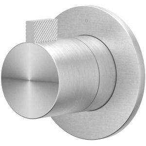Afbouwdeel ivy doorstroom inbouwstopkraan symmetry met rond rozet geborsteld rvs316