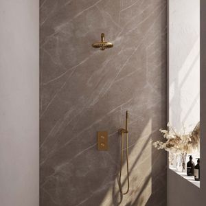 Thermostatische inbouwdoucheset brauer gold edition rechthoekige afdekplaat
