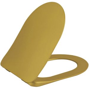 Closet zitting bws duroplast met inox scharnieren quickrelease softclose goud