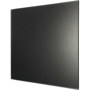 Ventilatierooster design bws ventilatie vierkant 12.5 cm vlak glas mat zwart