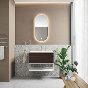 Badkamermeubelset bws anubis frame 80 cm 1 lade sonama charcoal eiken met wastafel