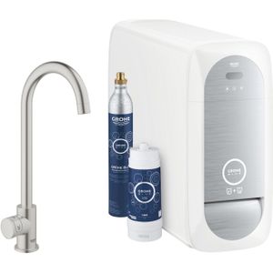 Bruisendwater keukenkraan grohe blue home mono starterkit chilled en sparkling water c uitloop rvs