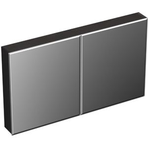 Spiegelkast forzalaqua uni 120x68.5x12.5 cm 2 deuren tweezijdig spiegel eiken black oiled