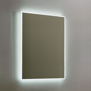 Spiegel sanilux mirror infinity 58x80x4,1 cm aluminium met led verlichting en spiegelverwarming