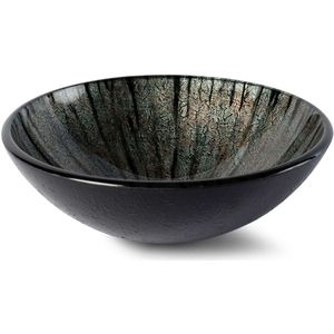 Waskom luca sanitair vetro rond 42x42x14,5 gehard glas incl. Wastafelhouder multicolor-black
