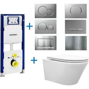 Geberit up320 toiletset vesta tornado flush rimless | met zitting | sigma drukplaat