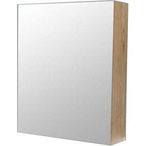 Spiegelkast sanilux wood 60x70x16 cm massief eiken softclose rechtsdraaiend