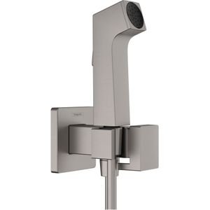 Hansgrohe bidethanddouche 1jet e ecosmart voor koud water met douchehouder en doucheslang 125 cm, brushed black chrome