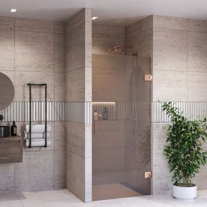 Douchedeur bws portos profielloos geborsteld brons 200 cm brons glas 8 mm nano coating