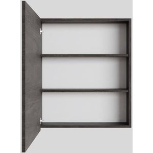 Spiegelkast bws cube 60x70x16 cm 1 deur donkerbruin