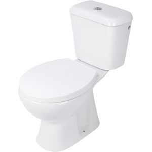 Toiletpot differnz staand met ao uitgang inclusief toiletbril wit