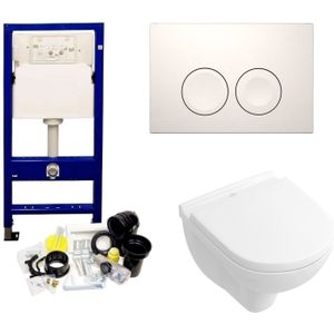 Geberit up100 toiletset set 48 villeroy & boch o.novo directflush compact met delta drukplaat