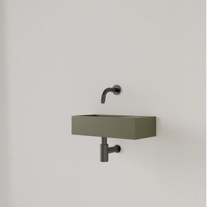 Fontein gliss design nano 36x18x9 cm zonder kraangat rechts olijf groen