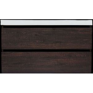 Onderkast sanilux trendline met greeplijst mat zwart 120x47x52 cm brown oak