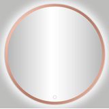 Badkamerspiegel best design venetië lyon led verlichting 60x60 cm rond mat rose goud