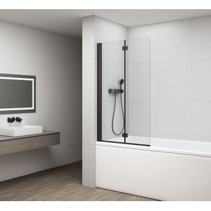 Badwand draaibaar sapho rota 120 cm zwart