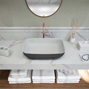 Opbouw waskom ideavit solidpool 55x35x13 cm solid surface mat zwart
