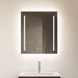 Spiegel gliss design verticaal led standaard dubbele led verlichting met spiegelverwarming 70 cm