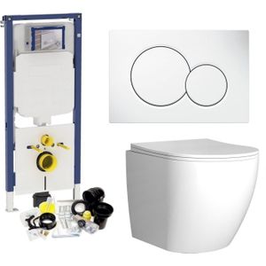 Geberit up720 toiletset compleet | inbouwreservoir | sigma 8 mudo rimless | met drukplaat | set 62