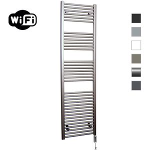 Elektrische radiator sanicare hwv met wifi 172x45 cm inox look 920w met thermostaat chroom linksonder