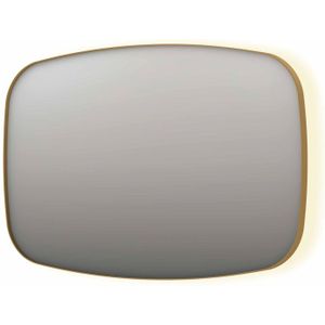 Spiegel ink sp30 120x4x80 cm incl. Indirect led-verlichting rondom en spiegelverwarming geborsteld mat goud
