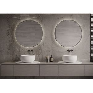 Spiegel martens & meijer tyrus 60 cm met indirecte verlichting en spiegelverwarming geborsteld brons