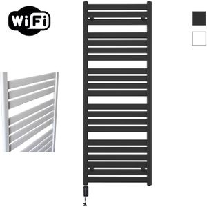 Elektrische radiator sanicare hwv - moda met wifi 160x60 cm mat zwart 1159w met thermostaat zwart linksonder