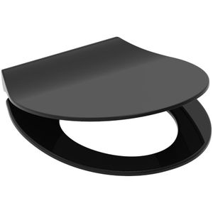 Toiletzitting schutte slim black ultra dun afklikbaar soft close zwart verstelbaar hoh 7 tot 19 cm