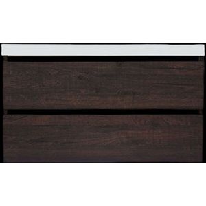 Onderkast sanilux trendline met greeplijst mat zwart 100x47x52 cm brown oak
