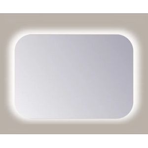 Spiegel sanicare q-mirrors 90x60 cm rechthoek met rondom led cold white en afstandsbediening incl. Ophangmateriaal