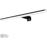 Led spiegellamp allibert blitz 10 watt 45,8x4x11,2 cm mat zwart