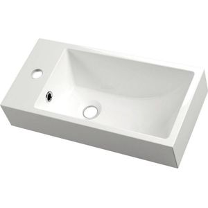 Fontein sapho small rechthoekig 50x10x25 cm links keramiek wit