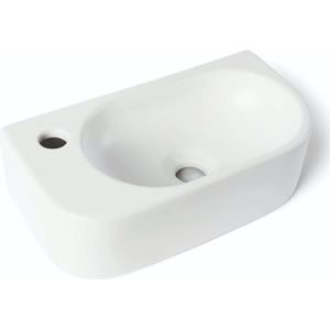 Fontein luca sanitair ceramics 40x21,5x12 cm keramiek links mat wit